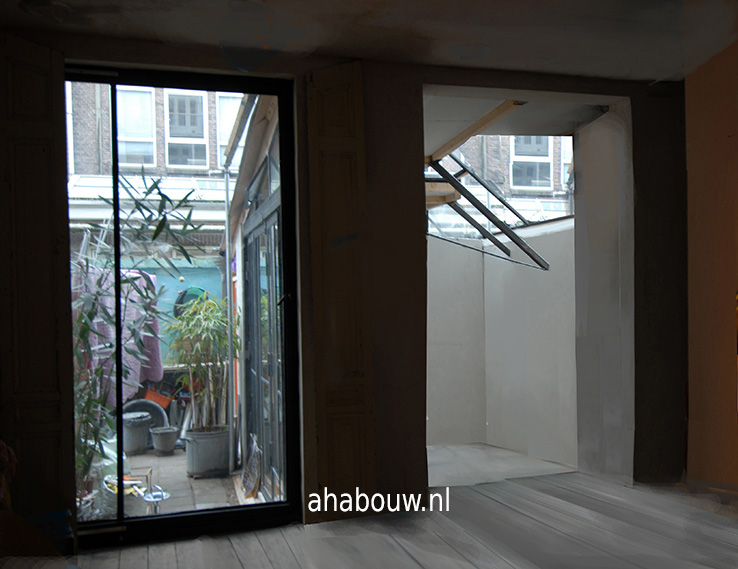 Foto interieur aanbouw.